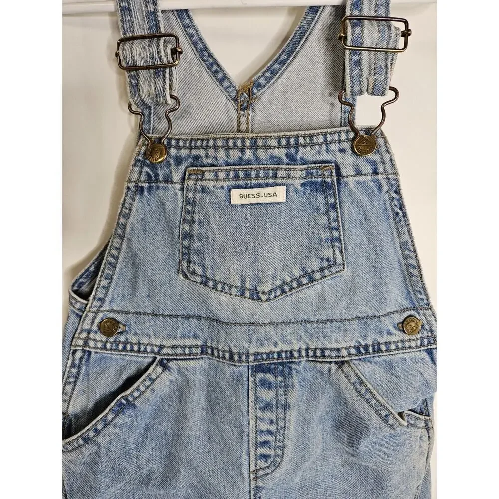 Vintage Guess Denim Toddler 3T Overalls USA Made